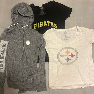 Pittsburgh Sports Bundle  2 ‘47 Brand T-Shirts + NFL sweatshirt